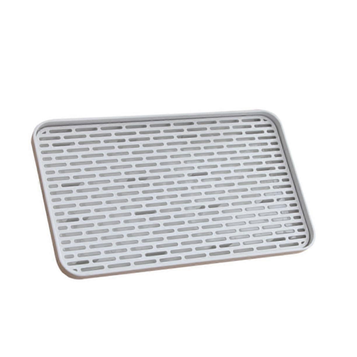 Compact DoubleLayer Dish and Bottle Drying Rack with Drain Board and Detachable Coffee Station