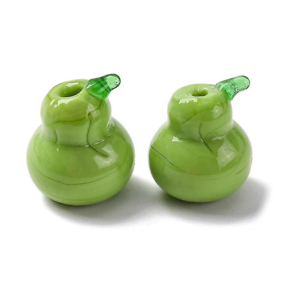 Fruit Series Handmade Lampwork Beads Pear 17~17.5x14.5~15mm Hole: 2mm