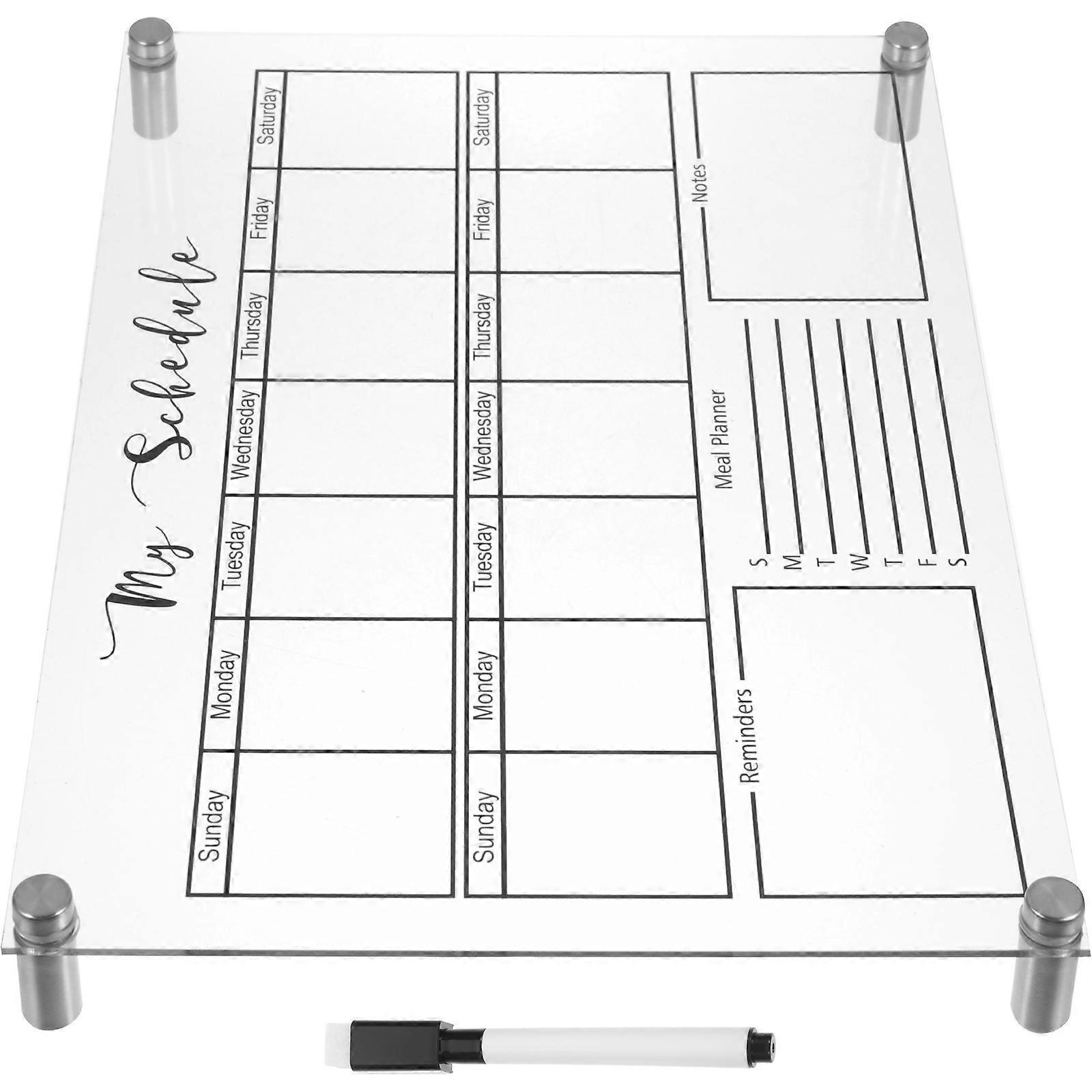 Small Whiteboard Desktop Dry Erase Board Rectangular Acrylic Note-Taking 1Set