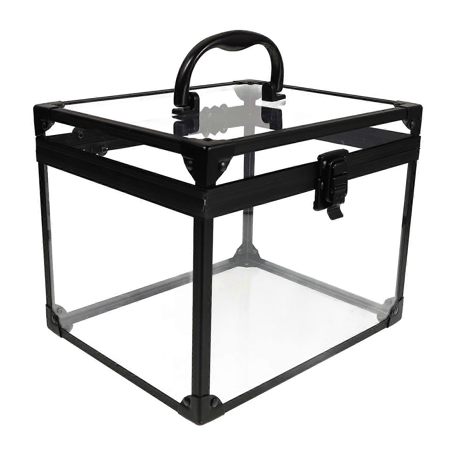 Lockable Transparent Jewelry Storage Box Portable Makeup Organizer