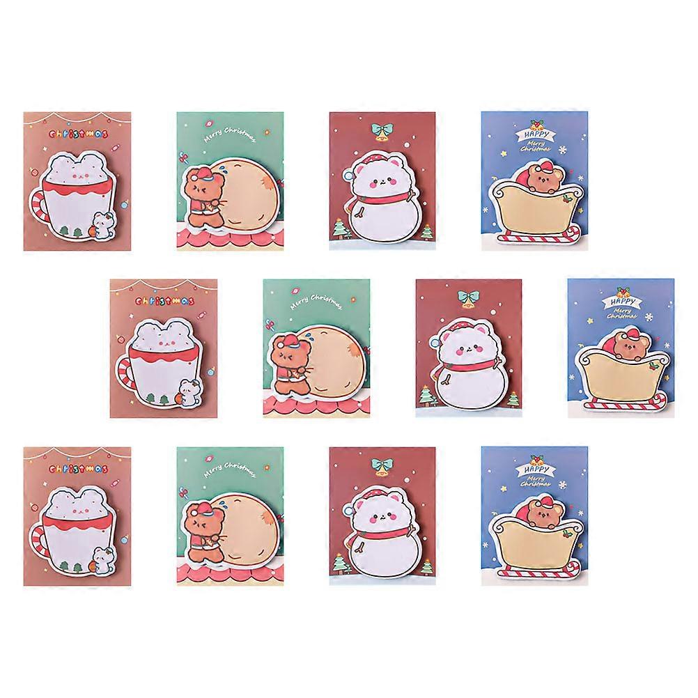 Self Adhesive Memo Notes Christmas Theme for Message Taking 24Pcs