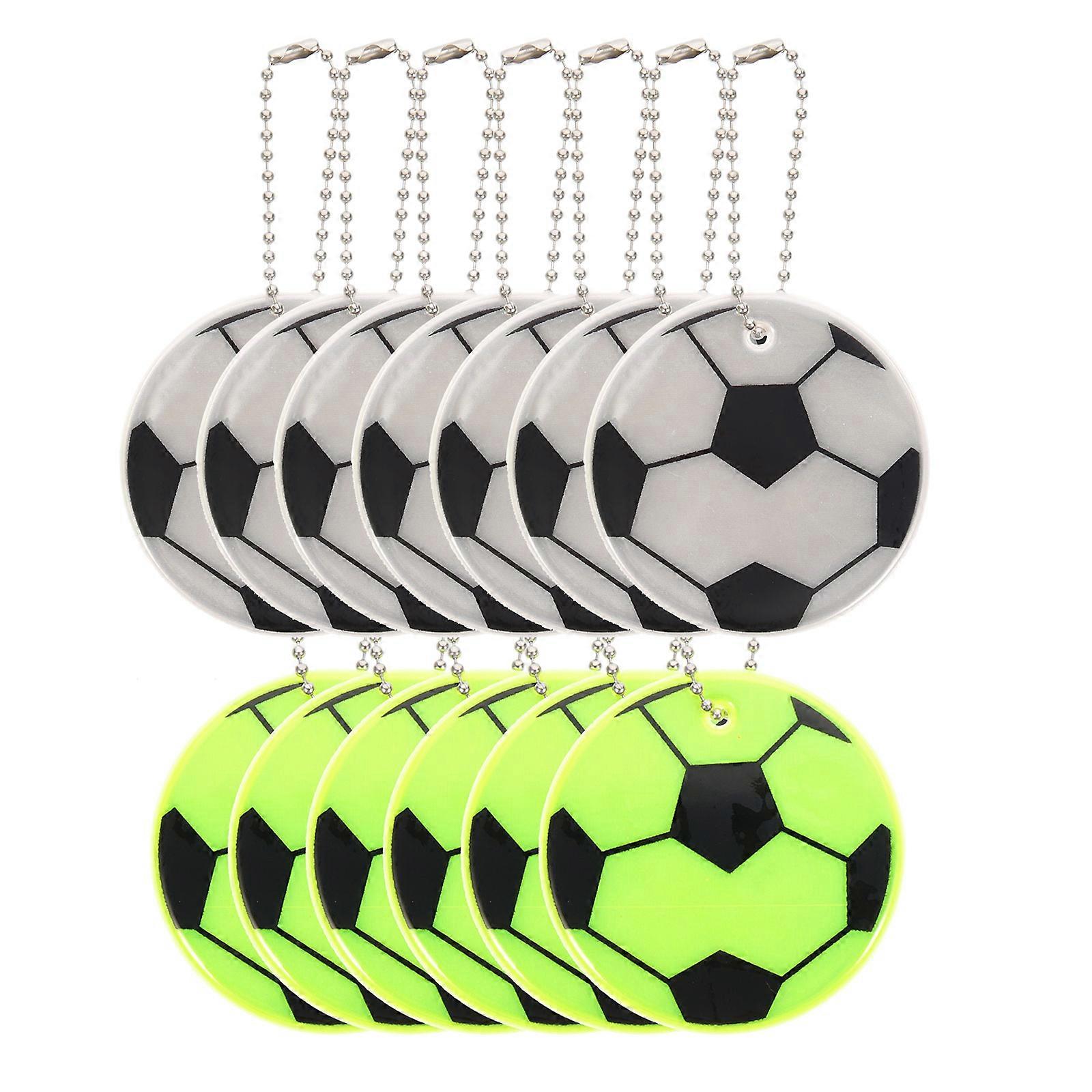 Soccer Hanging Decor for Backpack Featuring Reflective PVC Material 12Pcs