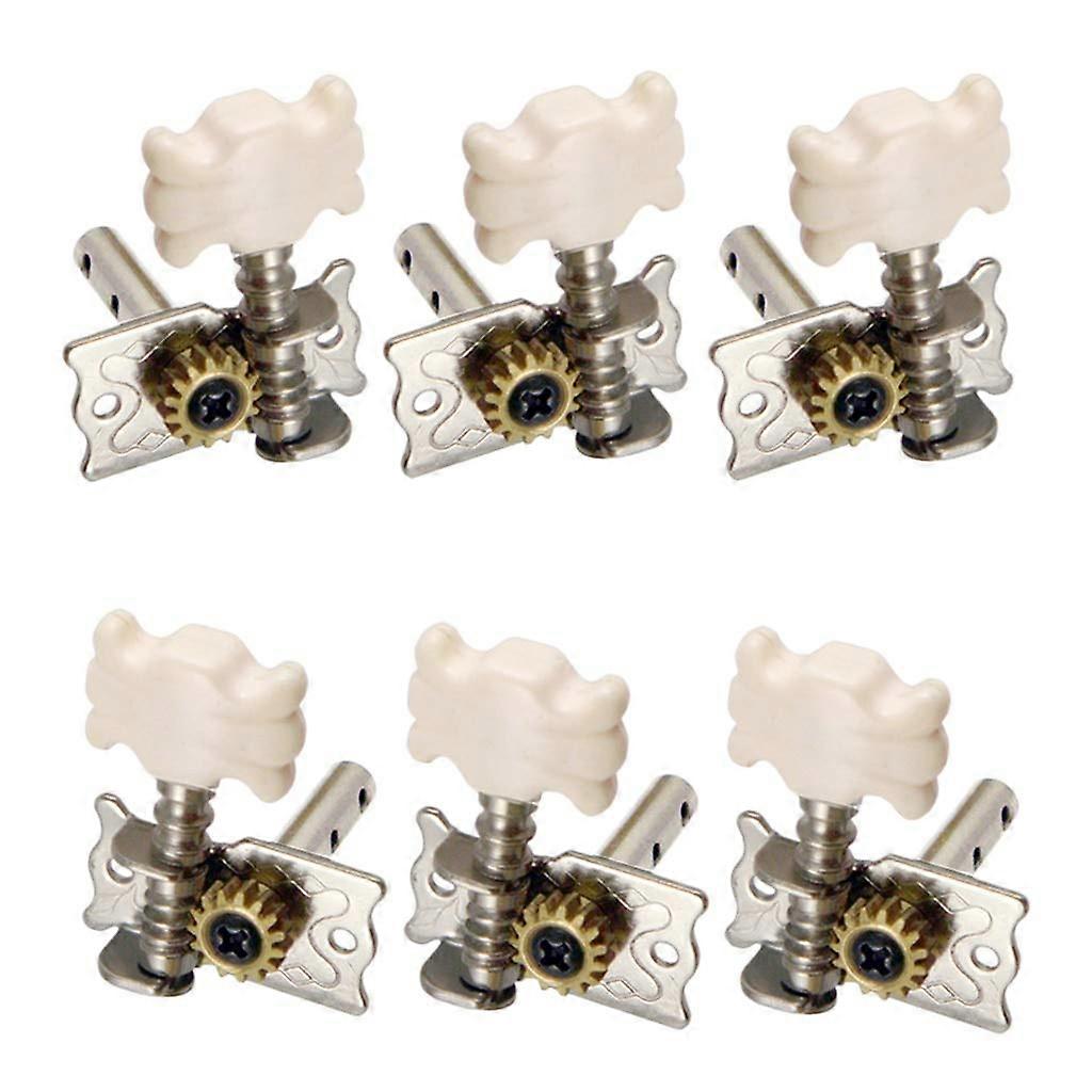 3R3L Classical Guitar Tuning Pegs Silver Set, Precise Control, Smooth Gear, Easy Installation