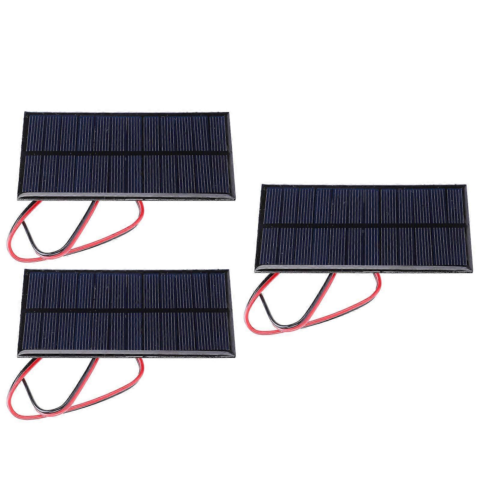 1W Solar Panel with Cable for Outdoor Garden Lights,  Efficiency DIY Kit, 3Pack