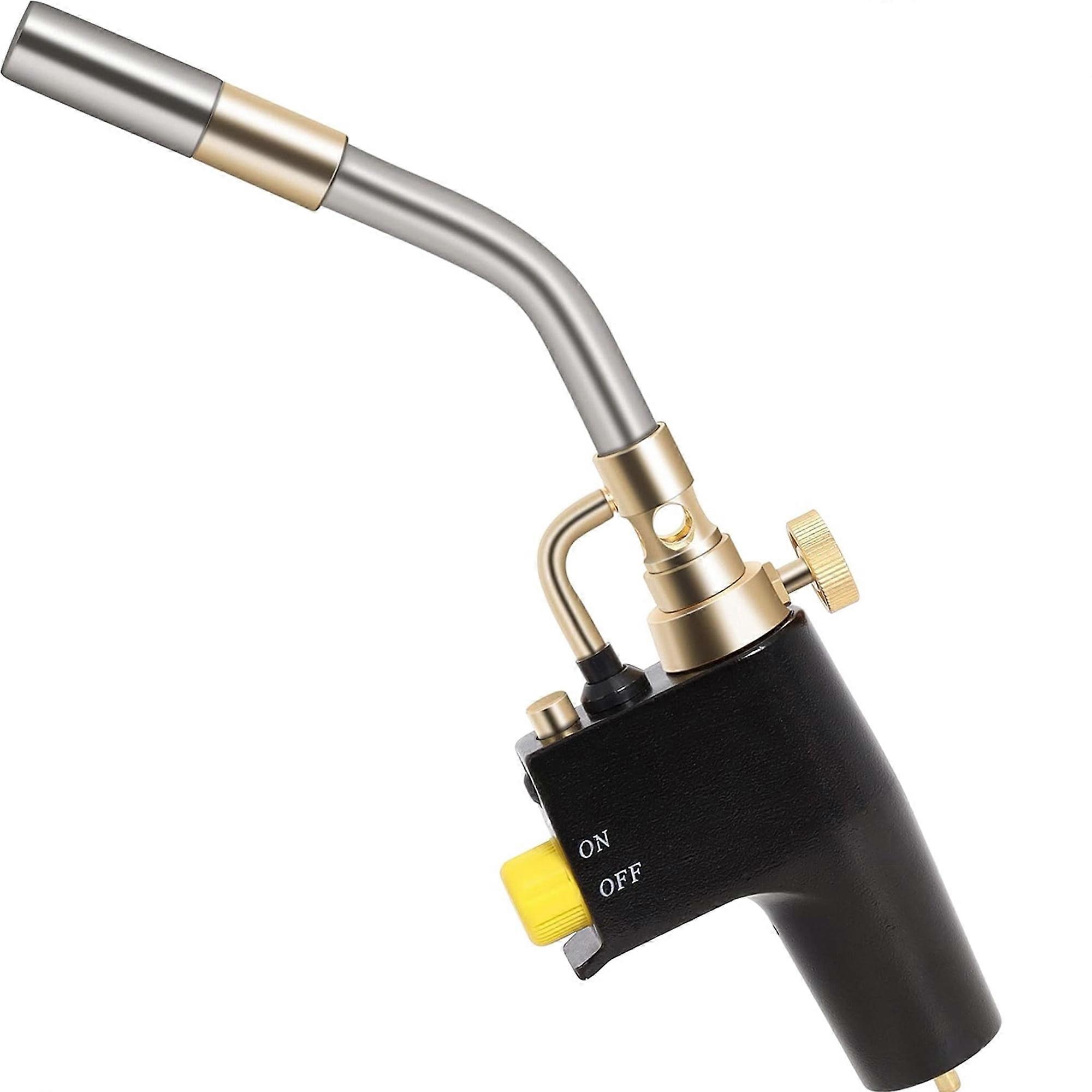 Propane Torch Head, High-Intensity Trigger Start with Self-Ignition, Adjustable Flame & Lock, Compatible with MAPP Gas