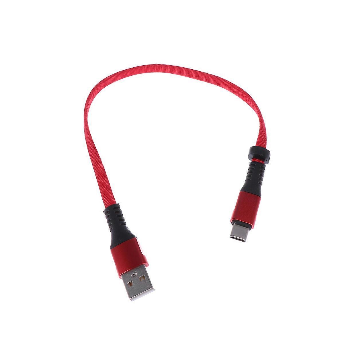 USB Type-C Keychain Cable for Charging 2.4a Short Wire Red