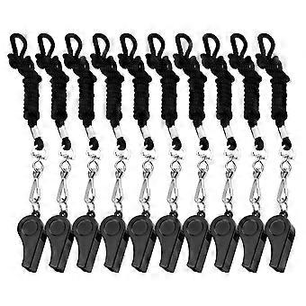 Whistle for Coaches Plastic Sports Whistles with Lanyard High Pitched 10Pcs
