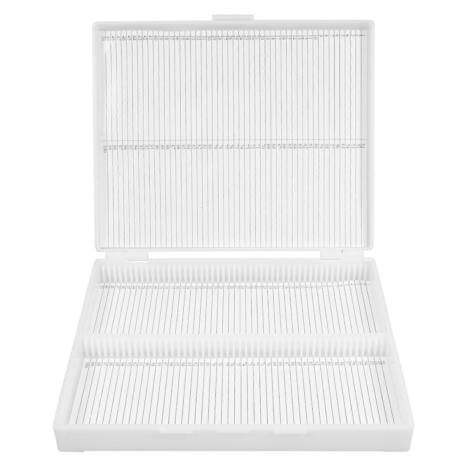 Plastic Microscope Slide Boxes Slide Storage Case for Laboratory Use Holds 100