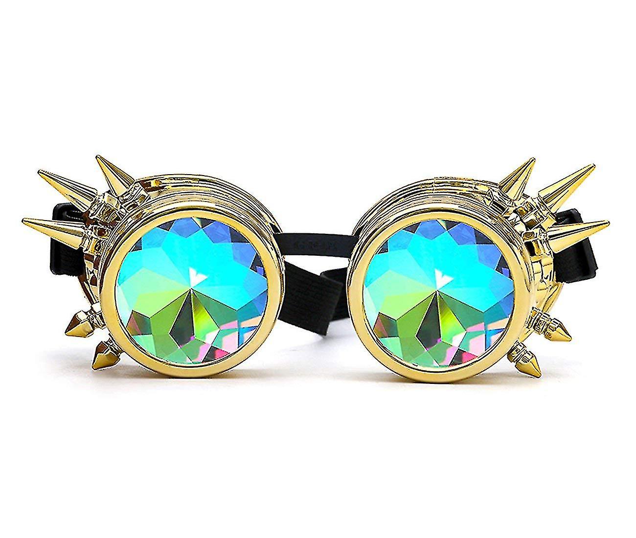 Moda Steampunk Caleidoscopio Gafas Remaches Cosplay Gafas