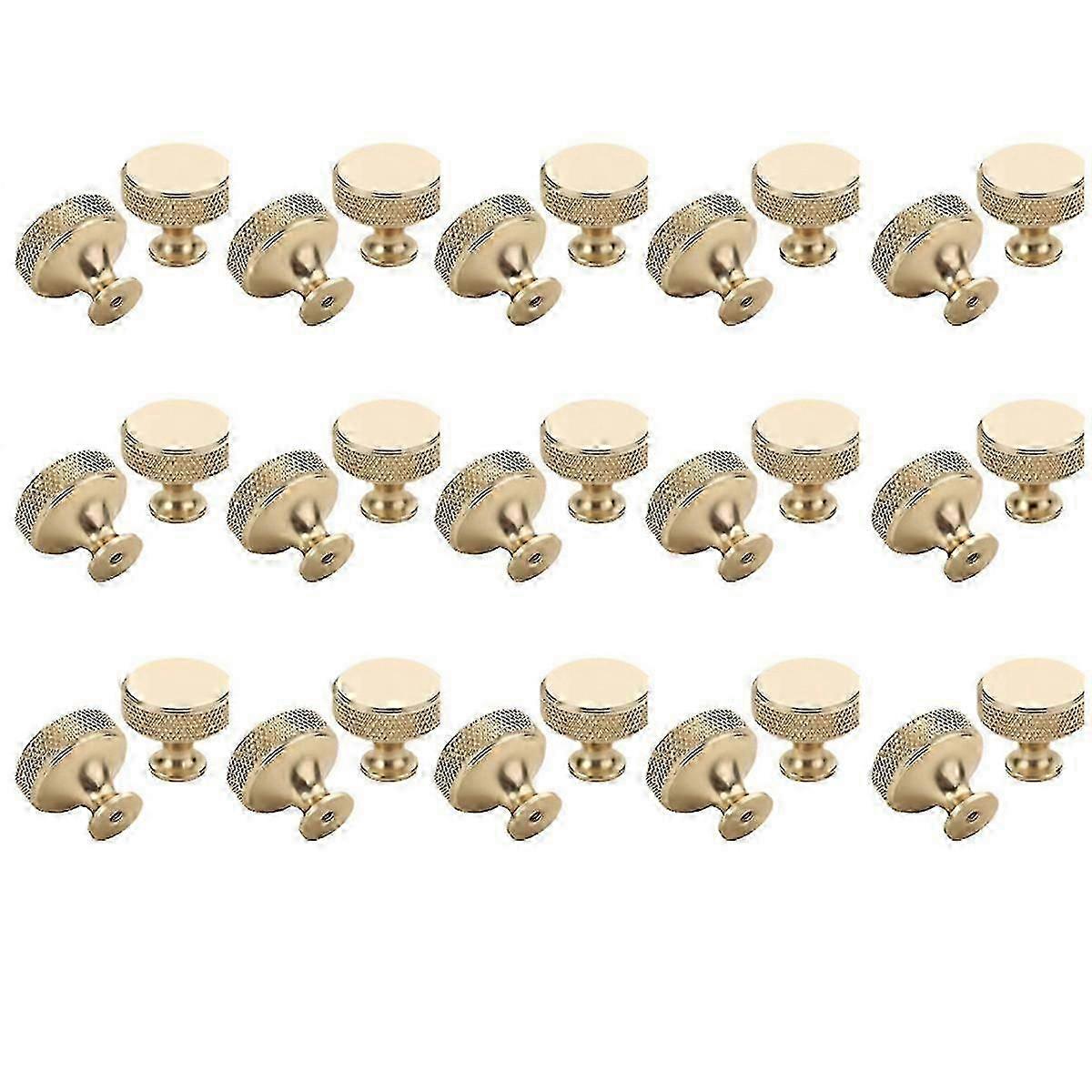 1.2 Inch Brushed Gold Cabinet Knobs Knurled Kitchen Cabinet Knobs