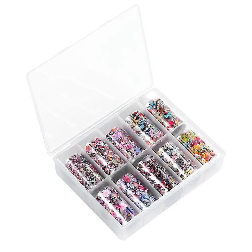 Removable Nail Patch Flower Sky Pattern for Manicure Use 10Pcs Pack