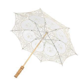Lace Umbrella Bridal Photography Umbrella with Wooden Handle for Wedding Decoration