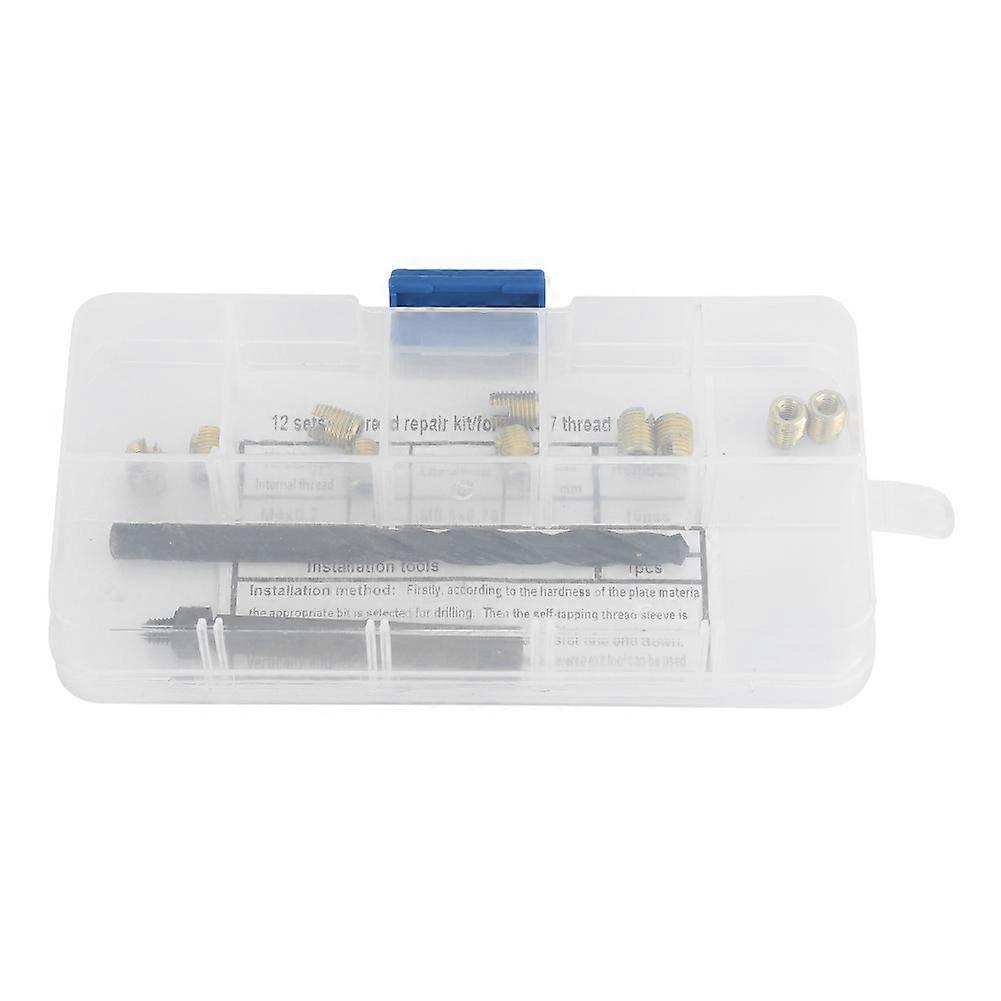 12pcs M4x0.7 Thread Repair Kit Self Tapping Thread Insert Twist Drill Installation Tool