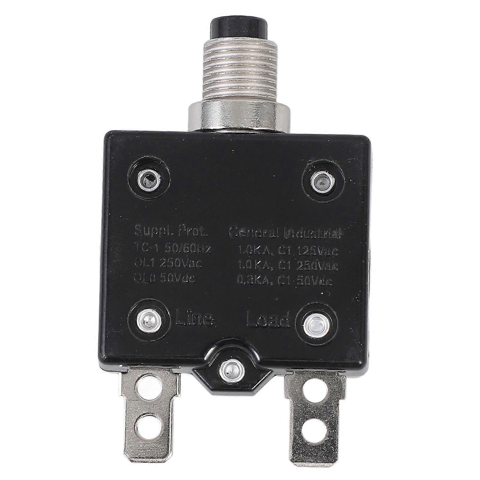 Manual Reset Circuit Breaker Push Button Overload Protector 25A for Electrical Circuits