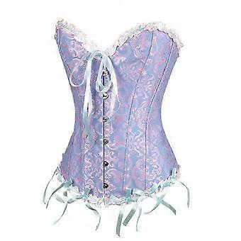 Weißes Damen-Bauchwegkorsett, Taillenformer, Gothic-Kleidung, Shapewear, Korsett 01 Lila 3XL QD