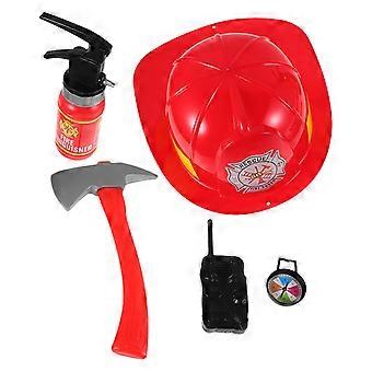 1 Conjunto de Brinquedo de Roleplay de Bombeiro para Crianças: Chapéu de Bombeiro Extintor de Incêndio de Simulação e Acessórios - Jogo de Faz de Conta - Adereços para Festas à Fantasia