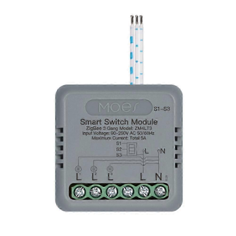 MOES Zigbee Smart Switch Module Voice Control with for Alexa/Google Home Timer Function 3 Switch