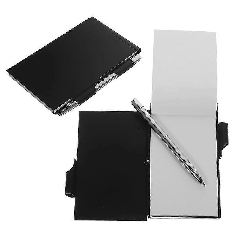 Mini Metal Pocket Journal Notebook With Replaceable Pages For Office And Travel Users In Rectangular Shape 4Pcs