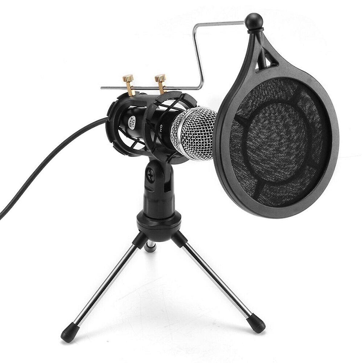 Studio Condenser Microphone Set Recording Broadcasting Mic With Stand For Pc Phone Karaoke