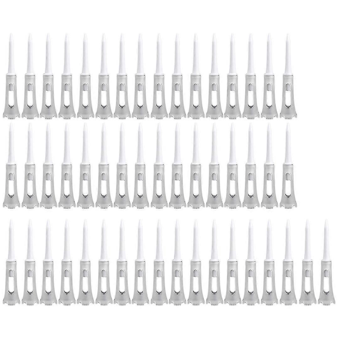 50pcs Golf Tee Double Layer Plastic Ball Tee Soft Low White