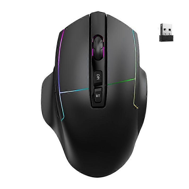 X11 Wireless Mouse Noiseless Sensitive Ergonomic Bluetooth-compatible Three Mode Driver-free Type-C Mouse for Notebook