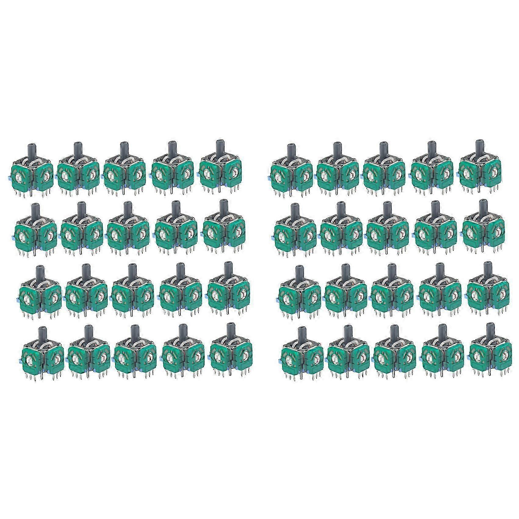40PCS 3D Analog Joystick Thumb Stick Potentiometer Compatible with PS4, Switch Pro, XBOX ONE Controllers