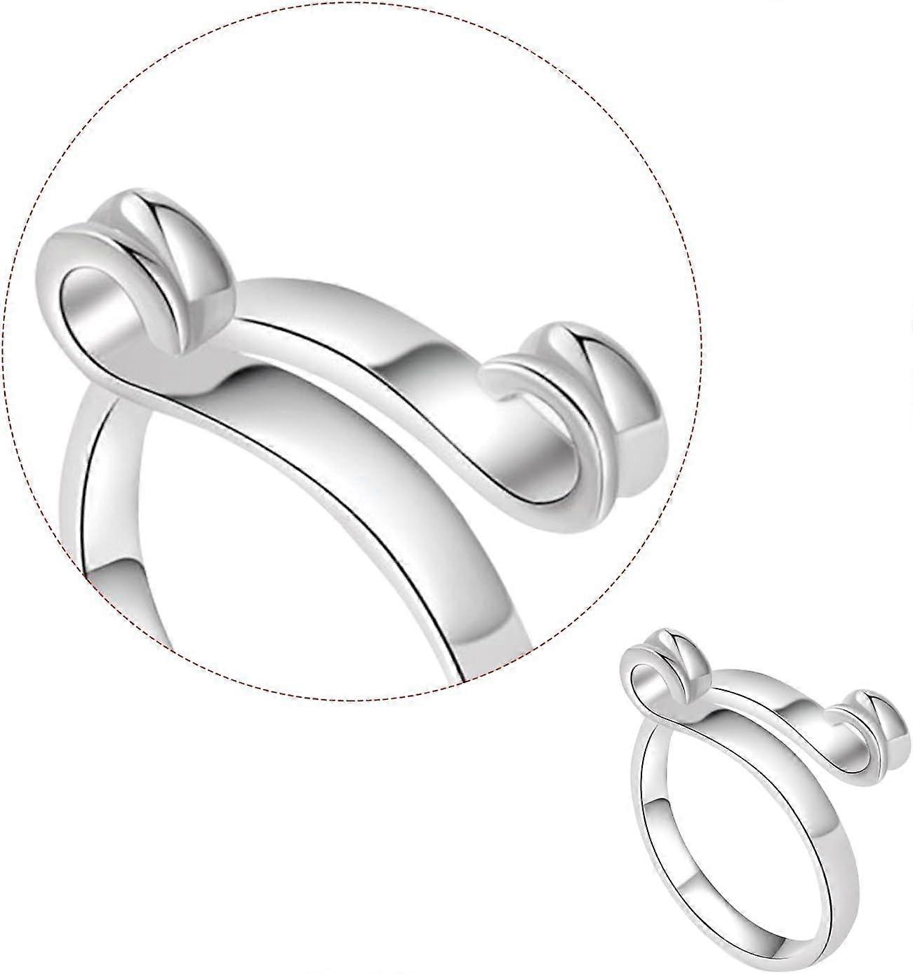 2PCS Crochet Ring,Adjustable Knitting Crochet Loop Ring,Metal Open Yarn Guide