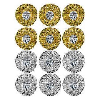 Aluminum Foil Hair Treatment Caps for Processing Hair 12Pcs for Salon Use