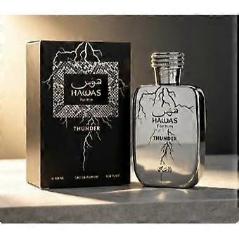 Hawas Thunder Eau De Parfum for Unisex, Silver Perfume Bottle with Lightning Design, 100ml Fragrance
