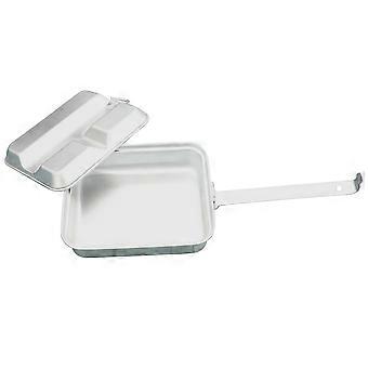 Silver Aluminum Lunch Box for Camping Use with Compartments 2Pcs Set