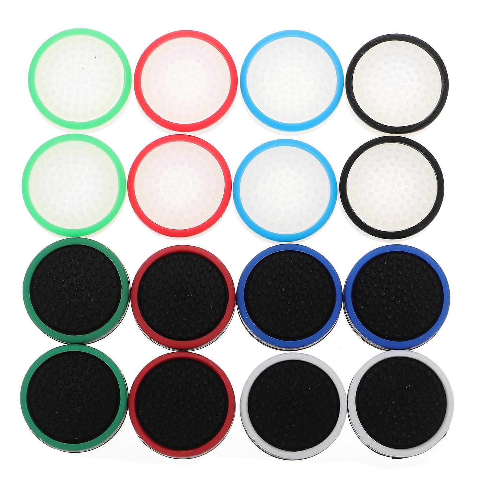 16 PCS Joystick Silicone Luminous Grip Button Compatible for Switch Lite