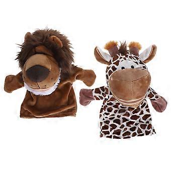2Pcs Schöne Löwe Hirsch Hand Puppe Spielzeug Eltern-Kind Interaktive Plüschtiere