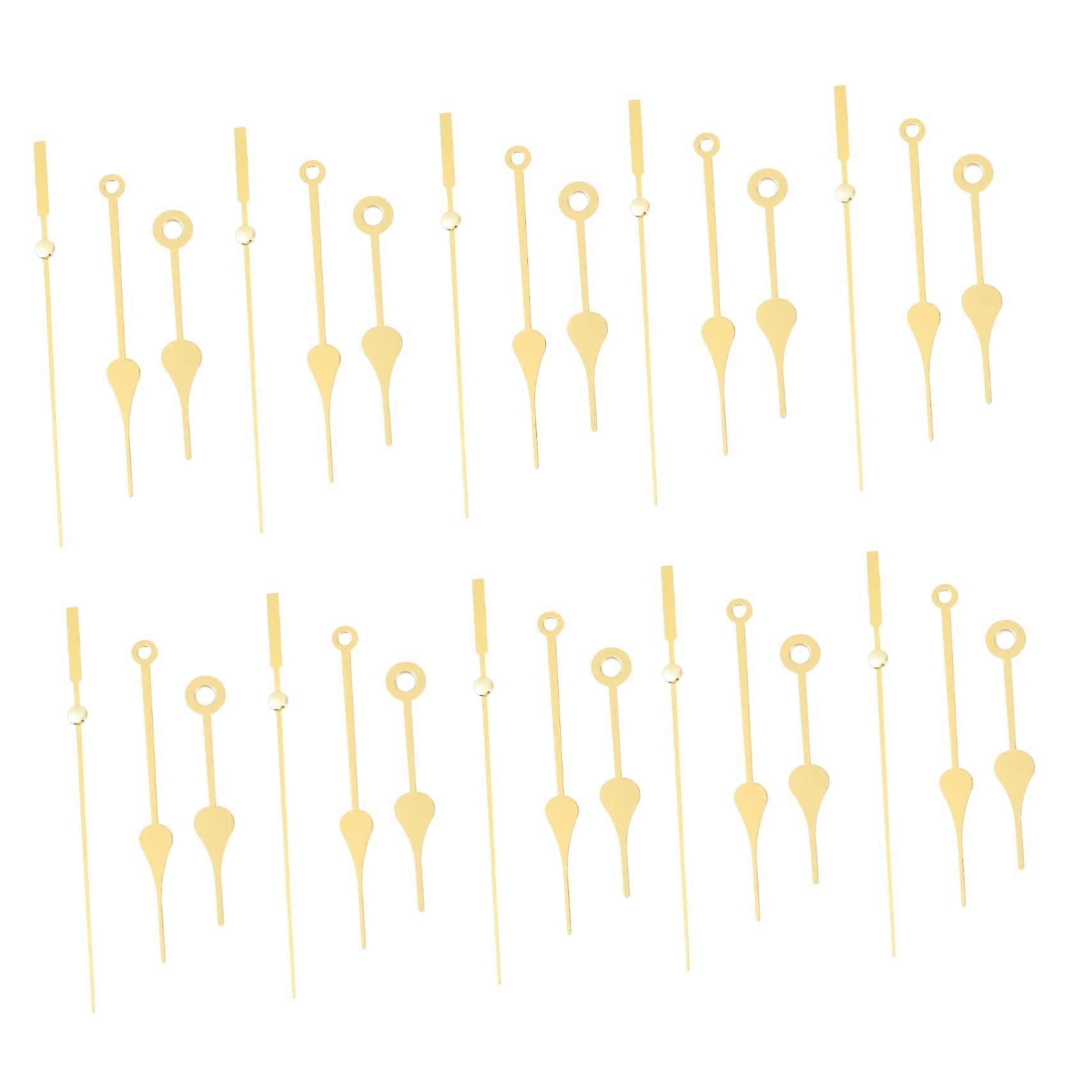 10 Sets Gold Aluminum Clock Hands for DIY Projects, Durable Replacement Clock Hands for Wall