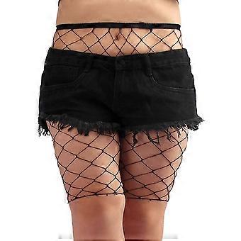 Fishnet bikershorts voor dames met hoge taille Doorschijnende elastische mesh korte legging voor feestjes, dates en dagelijkse outfits