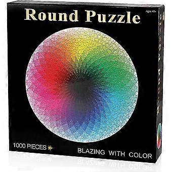 1000 Pieces Round Jigsaw Puzzle Creative Rainbow Difficult Big Jigsaw Puzzle Educational Stress Relief Toys For Adults Children