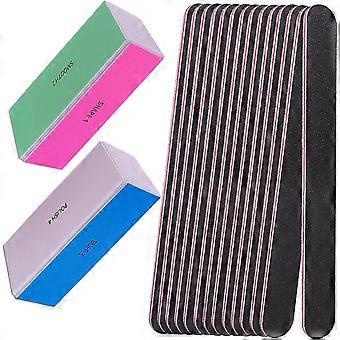Nail File and Buffer Set, 4 Way Nail Buffers Shine Kit Professional Nail Files for Natural Nails Manicure Filer Filing Polishing Buff Nail Care Smoo