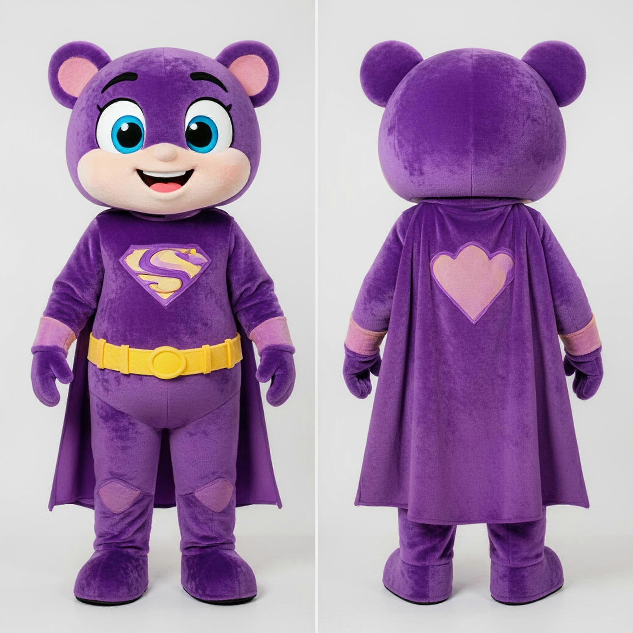 MASTICOT Purple Dynamic Superhero Mascot