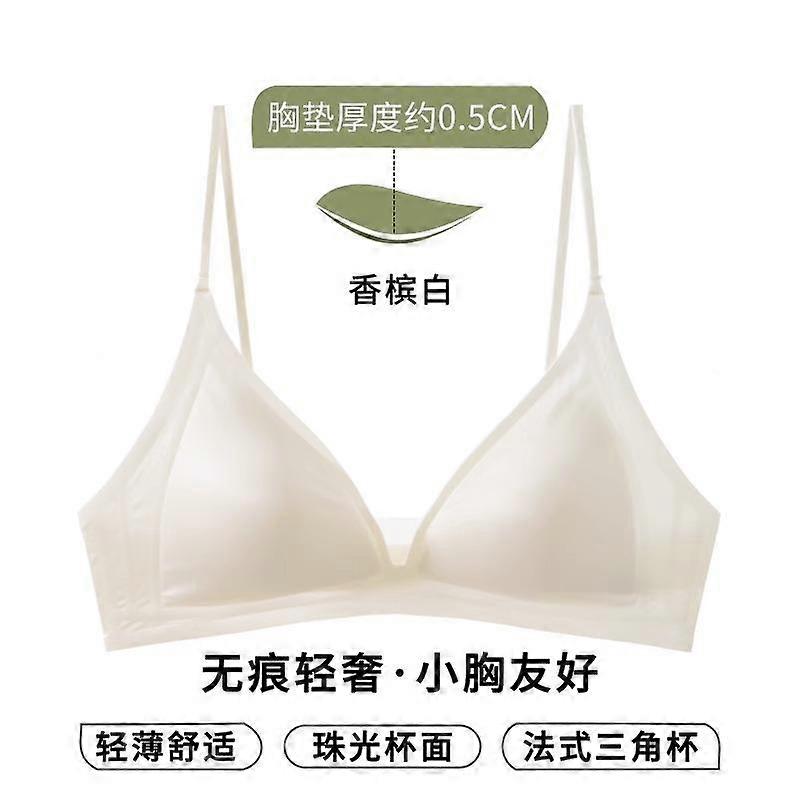 French Seamless Wireless Triangular Cup Women Comfortable Soft Support Push Up Bra