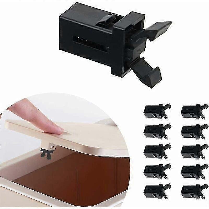 Plastic Replacement Latches, 10 Pieces Plastic Trash Can Self-Locking Latch Switch Replacement Socket Black