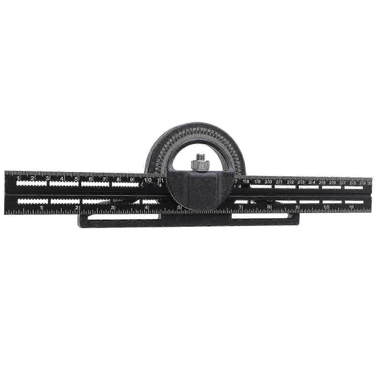 Combination Angle Ruler Multi Function Movable Woodworking Horizontal Universal Vernier Bevel Protractor 300mm Black