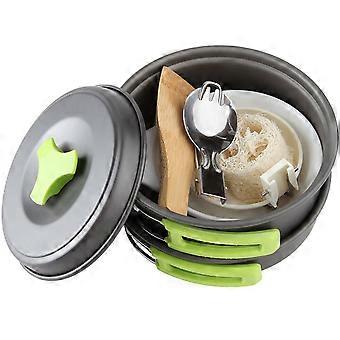 1-2 Person Cookware Cooking Pot Pan Bowl Set for Camping 10Pcs