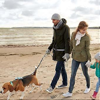 Outdoor retractable shockproof dog leash, adjustable nylon material, pet supplies, running leash, blue1110