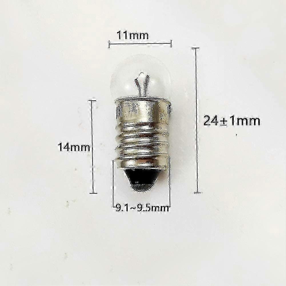 Mini Bulbs 10-Pack E10 Screw Base 2.5V 0.3A for Flashlights