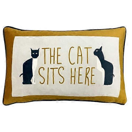 Furn The Cat Sits Here Rectangular Cushion Cover