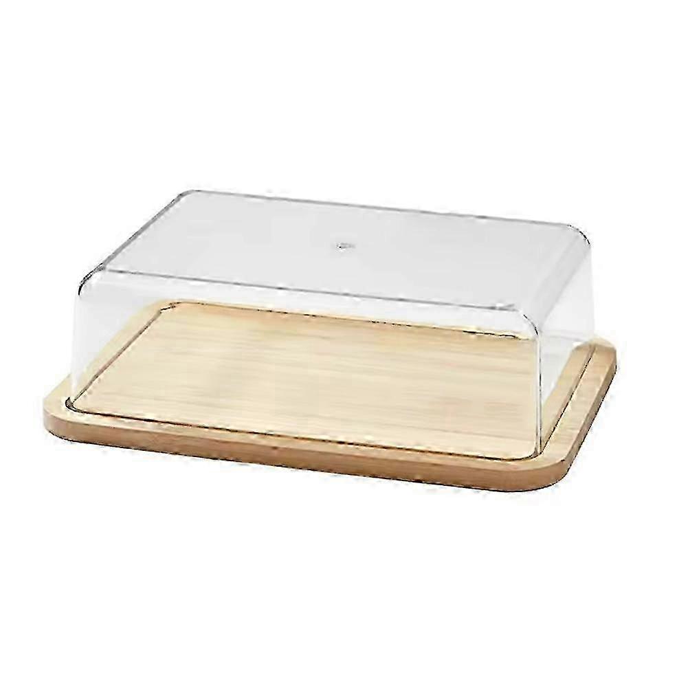 Large Acrylic-Lid Bamboo Butter Container