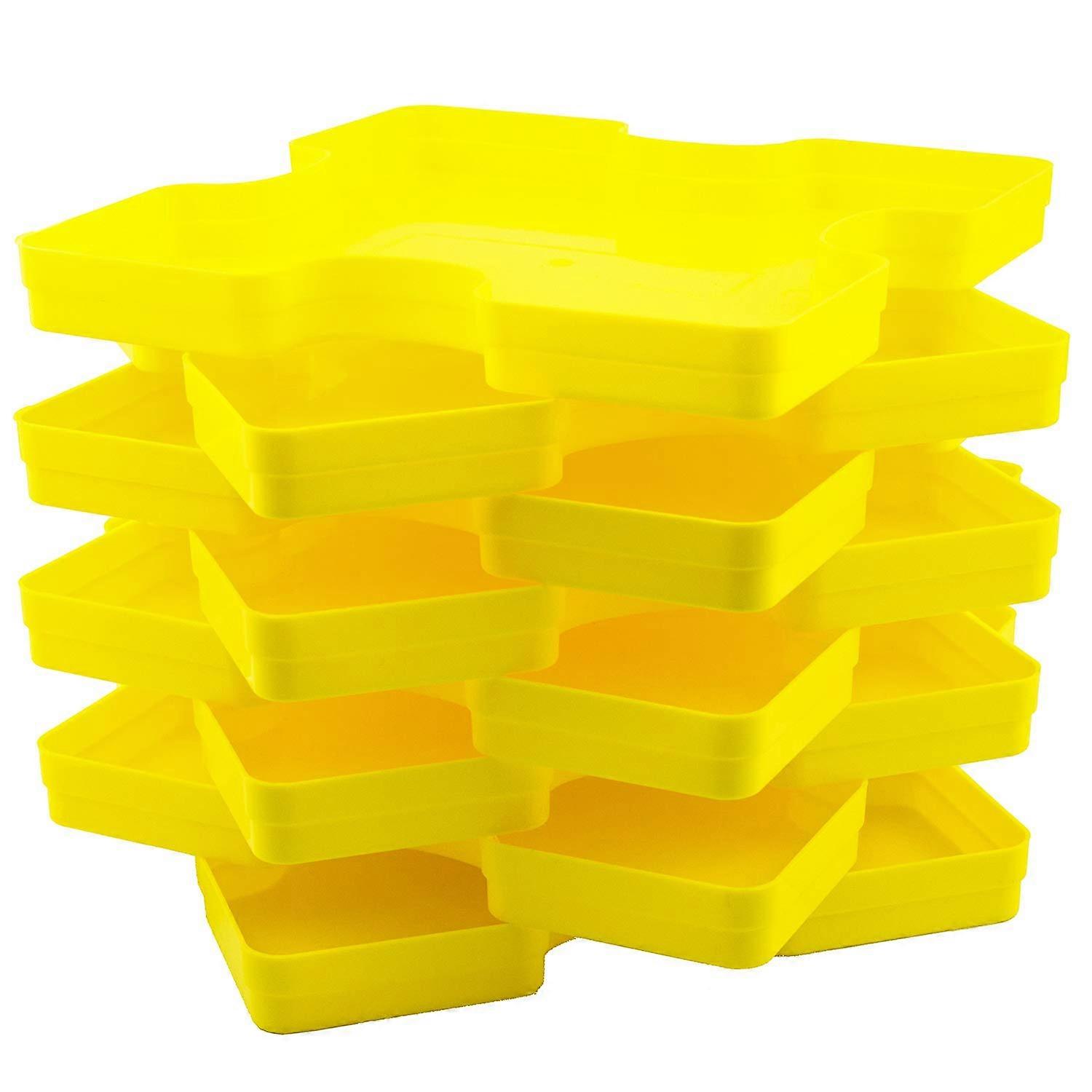 8 Stackable Puzzle Sorting Trays for 2000 Piece Jigsaw Puzzle Organizer Durable SpaceSaving Set Yellow