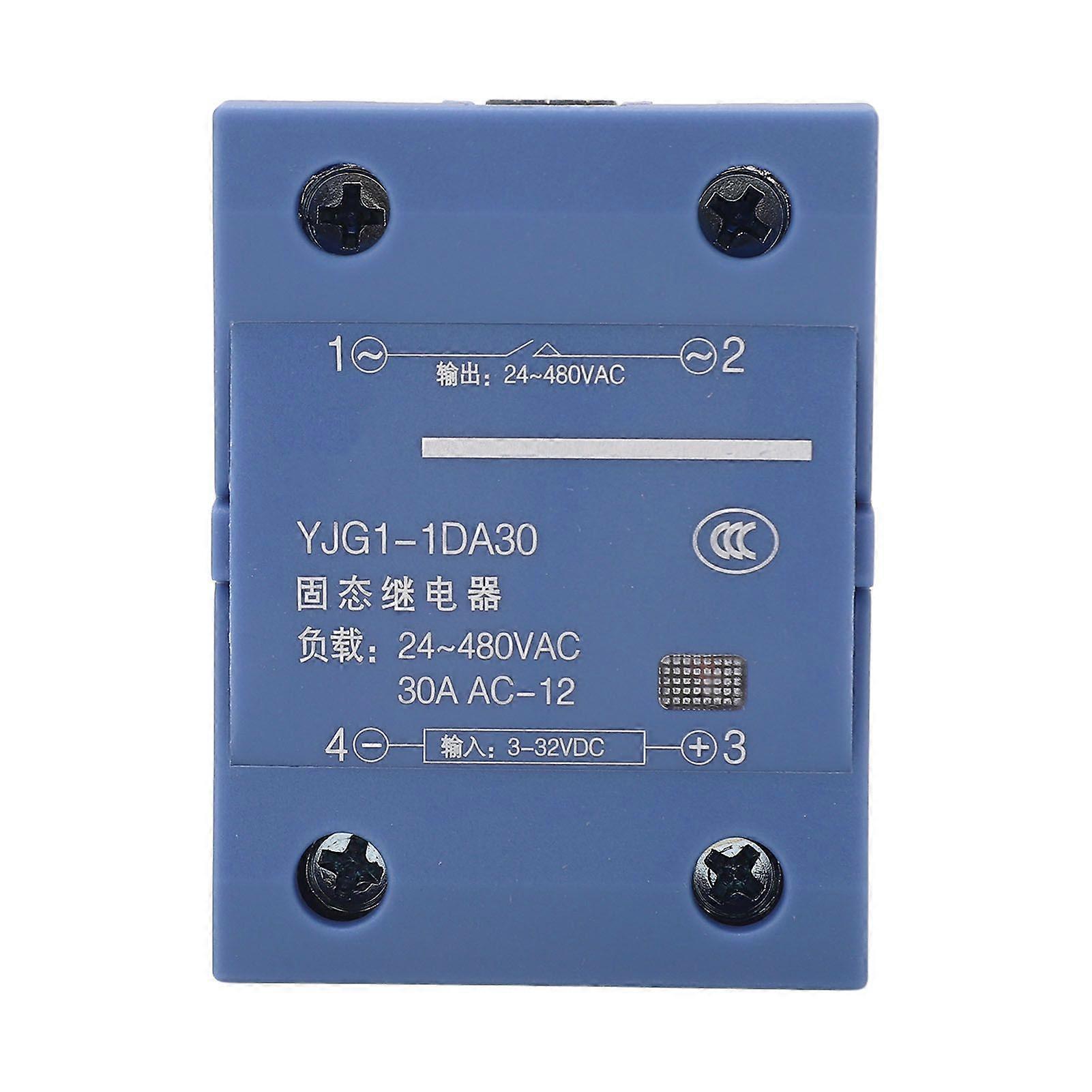 Single Phase Solid State Relay DC 3 to 32V Input AC24 to 480V Single Phase Solid State Voltage Regulator 30A