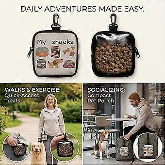 Dog Treat Training Pouch with Transparent Window, Clip-On Waist Bag for Walking and Outdoor Training, 12x11x4cm