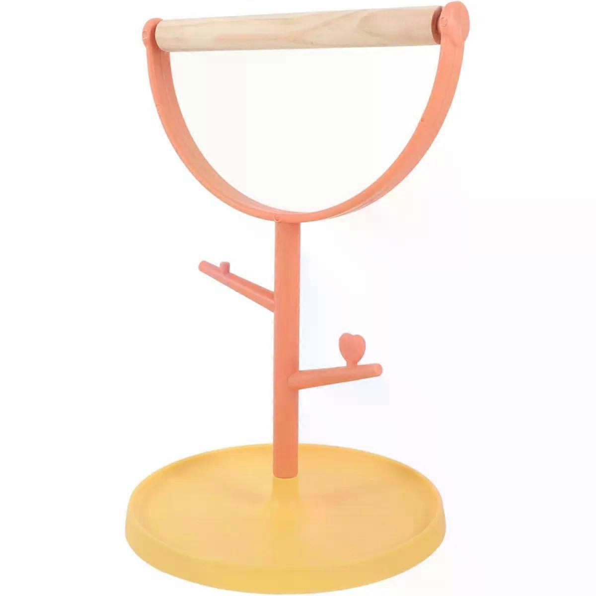 Parrot Training Perch with Base for Bird Cage Orange