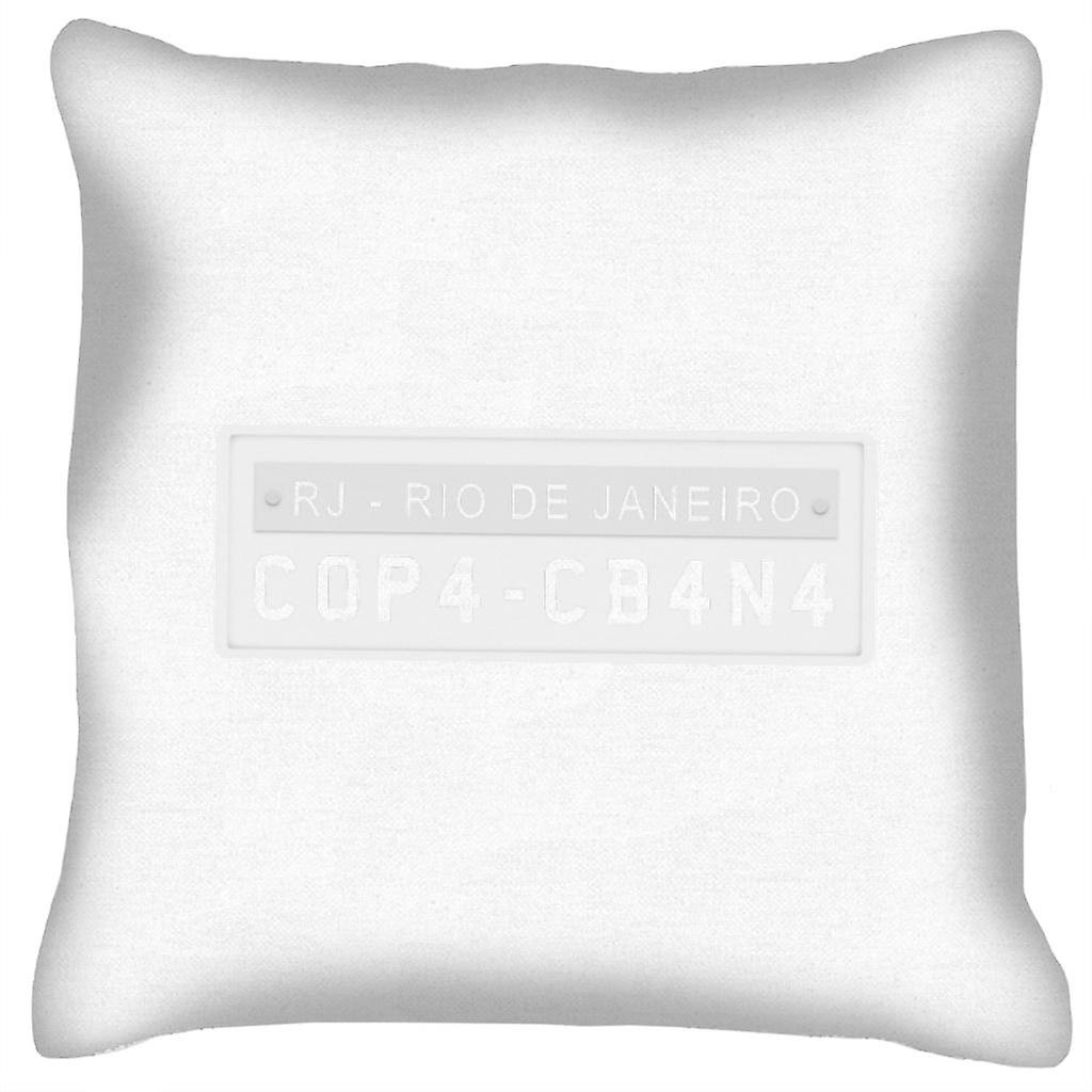 Copacabana License Plate Cushion